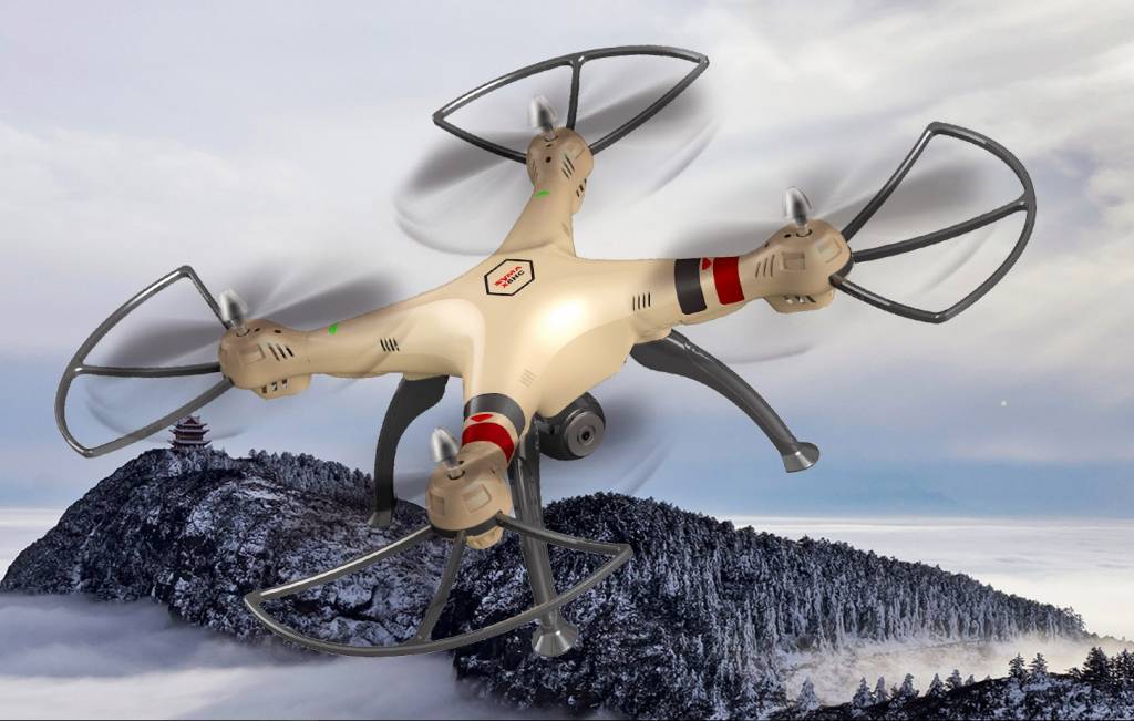Syma X8HC LED Drone met 720P HD Camera - Goud