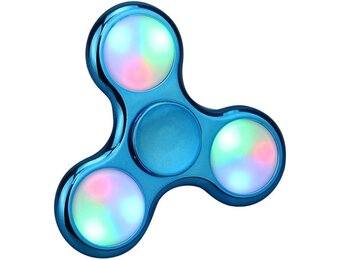 LED Fidget Hand Spinner - Chroom Blauw