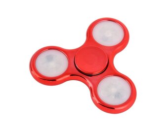 LED Fidget Hand Spinner - Chroom Rood