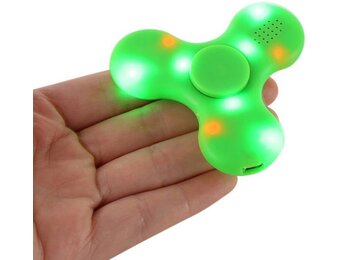 Bluetooth LED Speaker Fidget Hand Spinner - Mat Groen