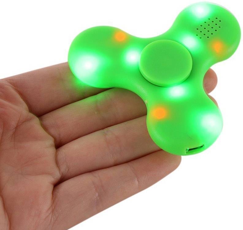 Bluetooth LED Speaker Fidget Hand Spinner - Mat Groen