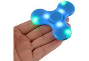 Bluetooth LED Speaker Fidget Hand Spinner - Mat Blauw