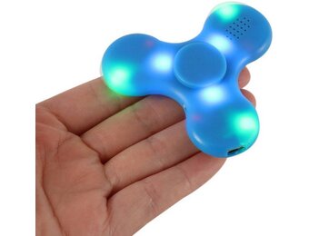 Bluetooth LED Speaker Fidget Hand Spinner - Mat Blauw