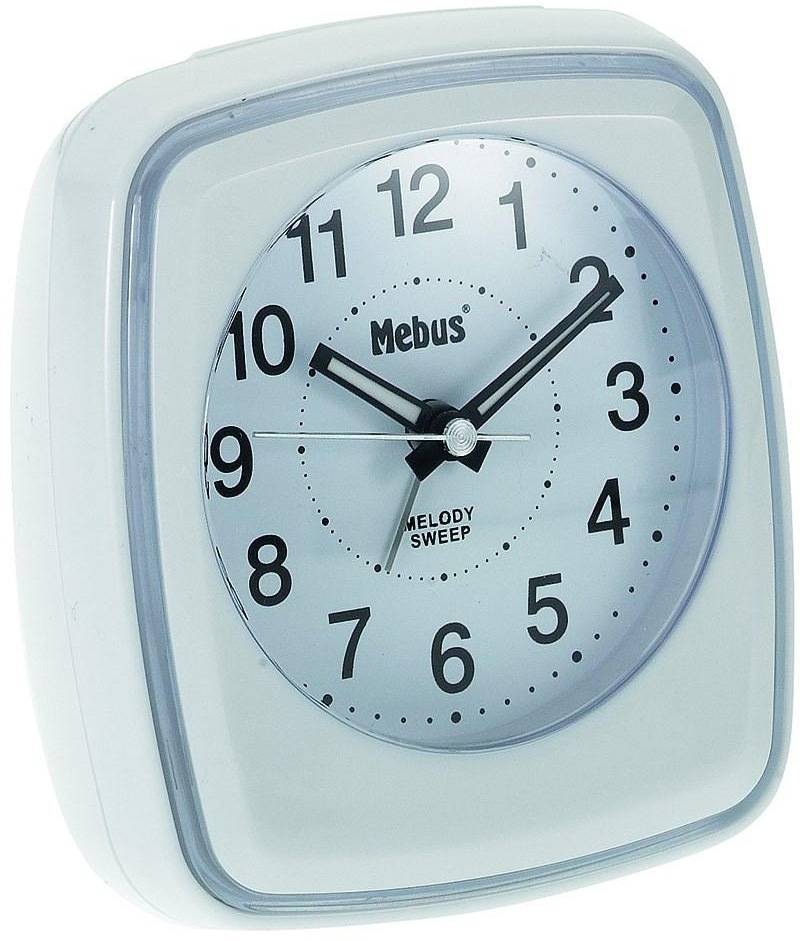 Mebus 42167 Kwarts Wekker - Wit