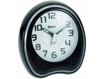 Mebus 42168 Kwarts Wekker - Zwart