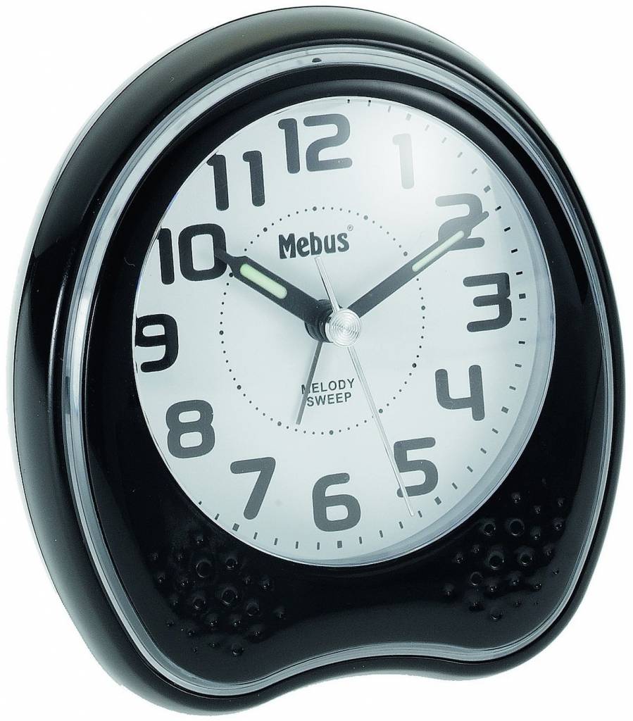 Mebus 42168 Kwarts Wekker - Zwart
