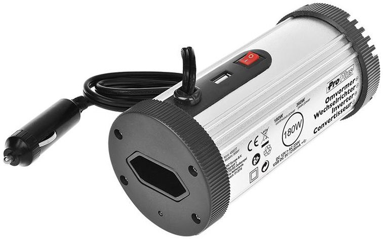 ProPlus Omvormer 12-230V met USB - 180 W