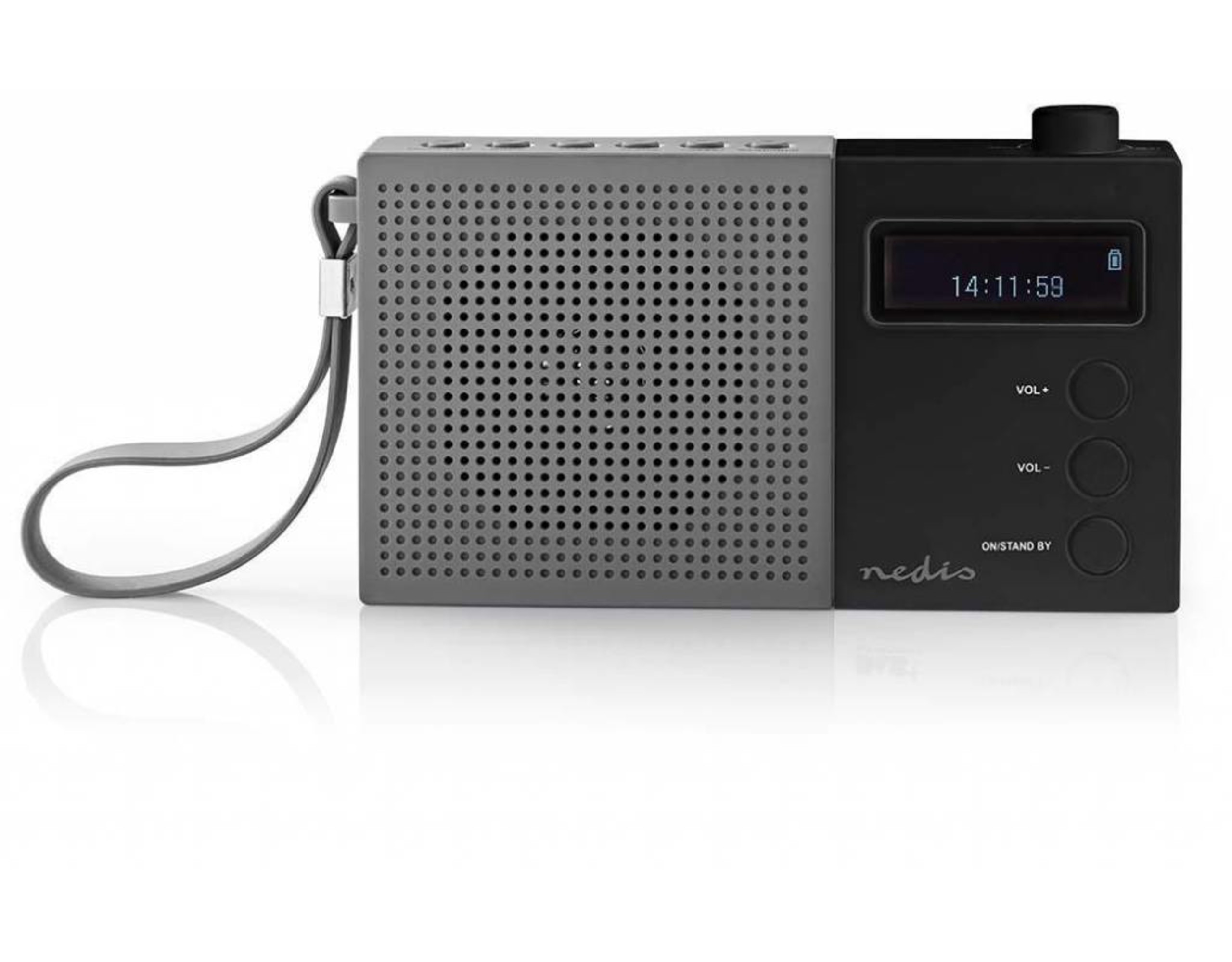 Nedis DAB+ Radio met Klok & Alarm 4,5 W Grijs/zwart kopen