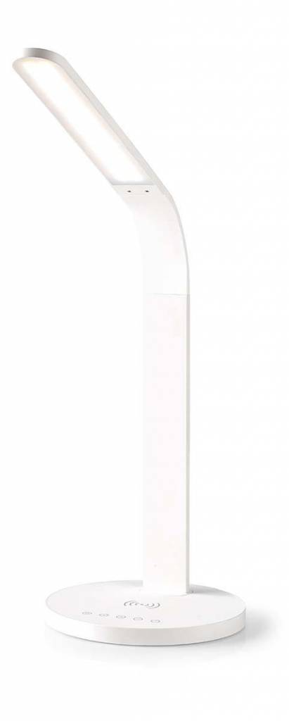 Nedis LTLGQ3MD1WT Touch LED Tafellamp met Draadloze Qi Oplader - Wit