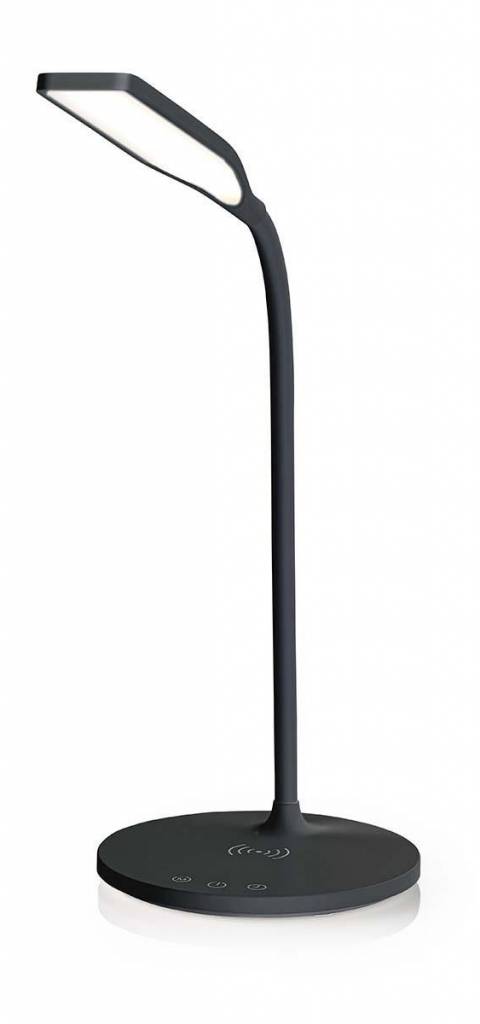 Nedis LTLGQ3M1BK Touch LED Tafellamp met Draadloze Qi Oplader - Zwart