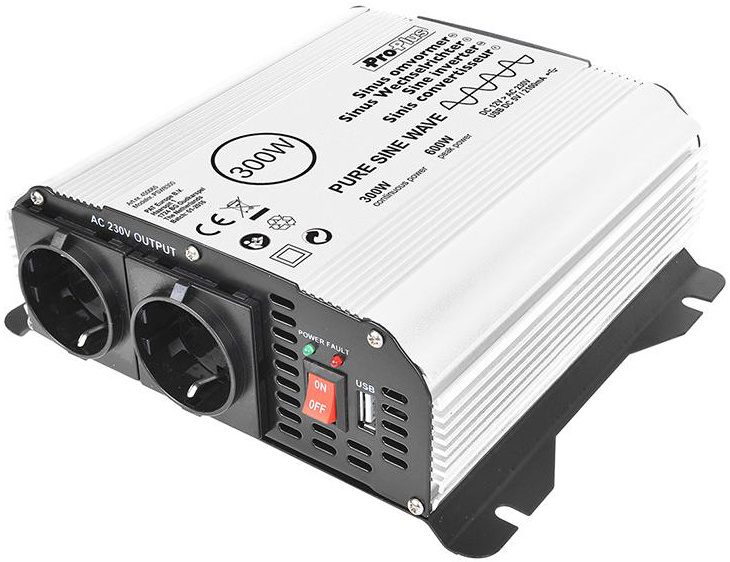 ProPlus Sinus-omvormer 12-230V met USB - 300 W/600 W