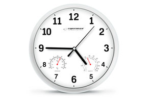 Esperanza Lyon Wandklok met Thermometer en Hygrometer - Wit