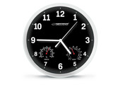 Esperanza Lyon Wandklok met Thermometer en Hygrometer - Zwart