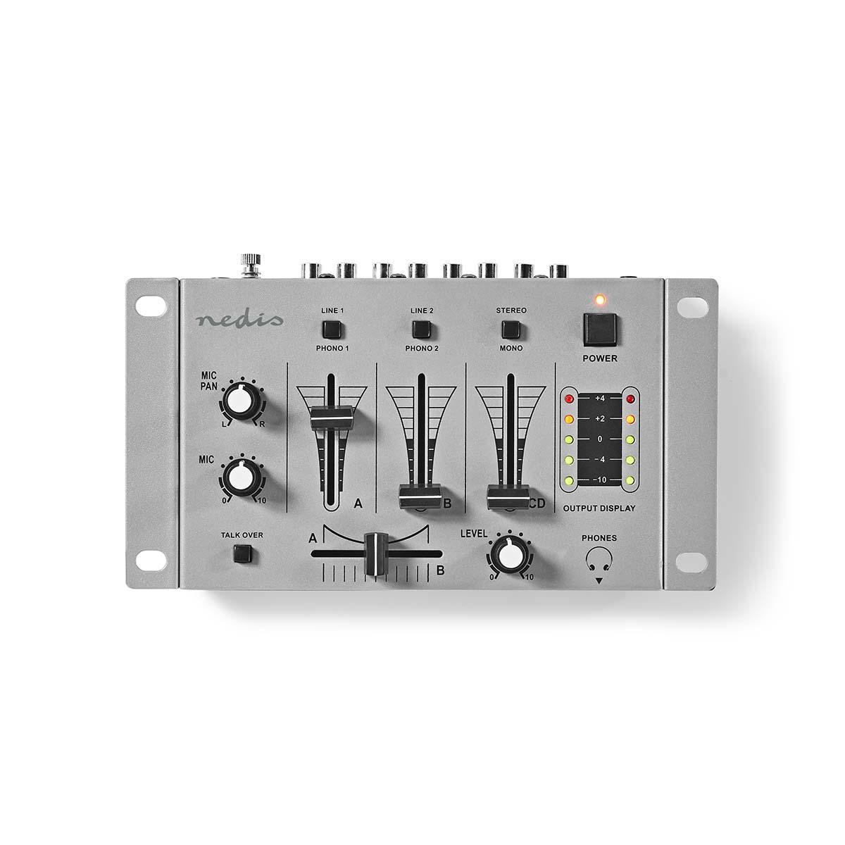 Nedis MIXD050GY DJ-mixer 3 Stereokanalen