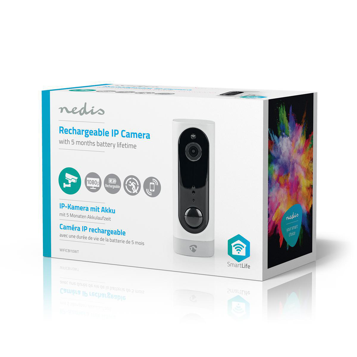 Nedis SmartLife WIFICBI10WT Oplaadbare IP-camera HD 1080P ...
