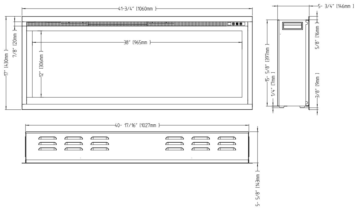 Aflamo Royal 42 LED Inbouwhaard Elektrische - 106cm