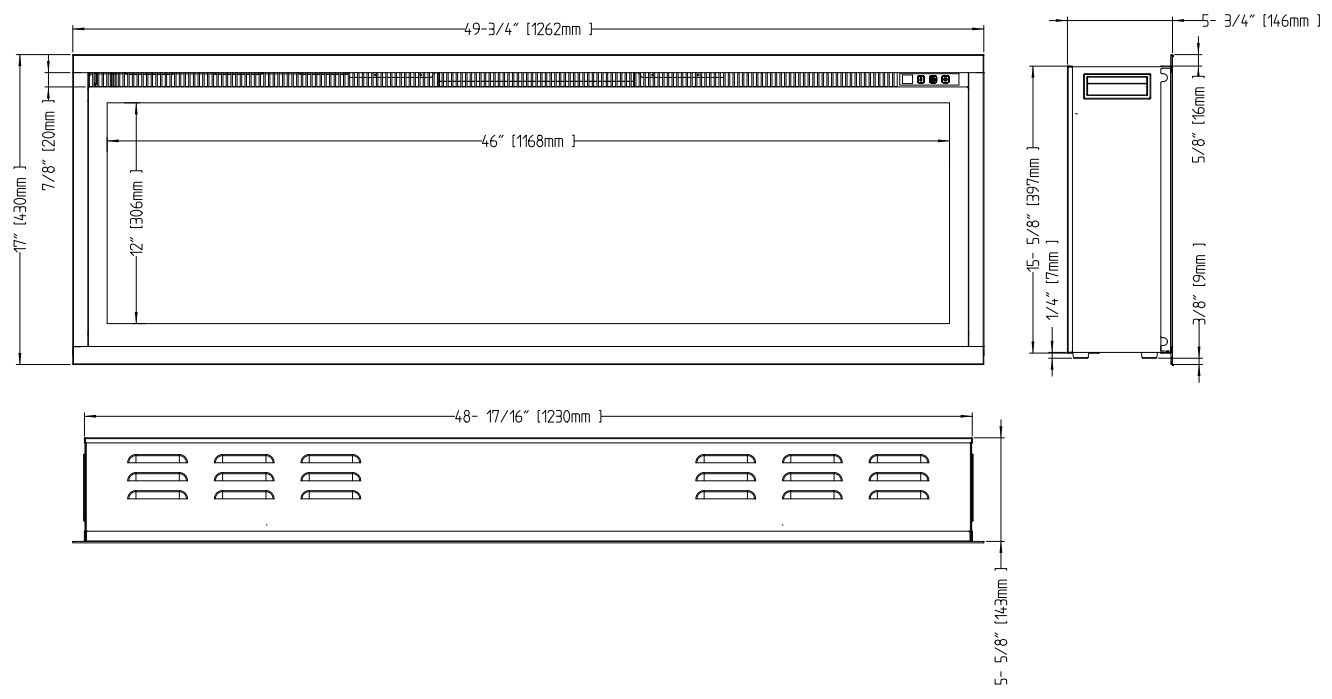 Aflamo Royal 50 LED Inbouwhaard Elektrische - 126cm