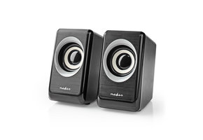 Nedis CSPR20020BK PC-luidspreker (18W, 2.0 stereo, 3,5mm jack)