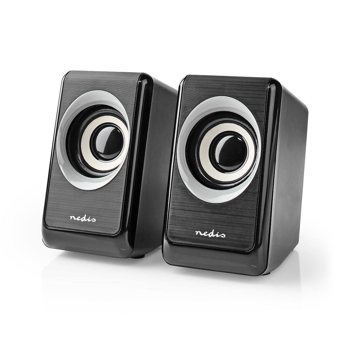 Nedis CSPR20020BK PC-luidspreker (18W, 2.0 stereo, 3,5mm jack)