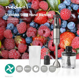 Nedis KAHB400CAL Handblender (RVS, 800W, 4-in-1-mixerset)