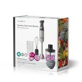 Nedis KAHB400CAL Handblender (RVS, 800W, 4-in-1-mixerset)