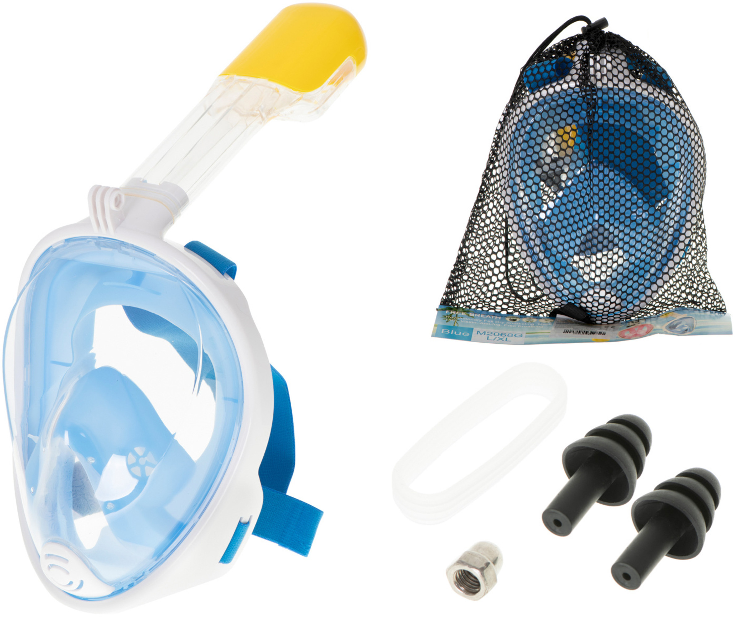 Full Face Mask met Snorkelmasker (Blauw, GoPro houder) kopen? LEDClear.nl