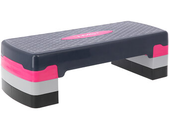 HMS AS002 Aerobic Fitness Stepbank (Roze, 3-traps, Verstelbaar)