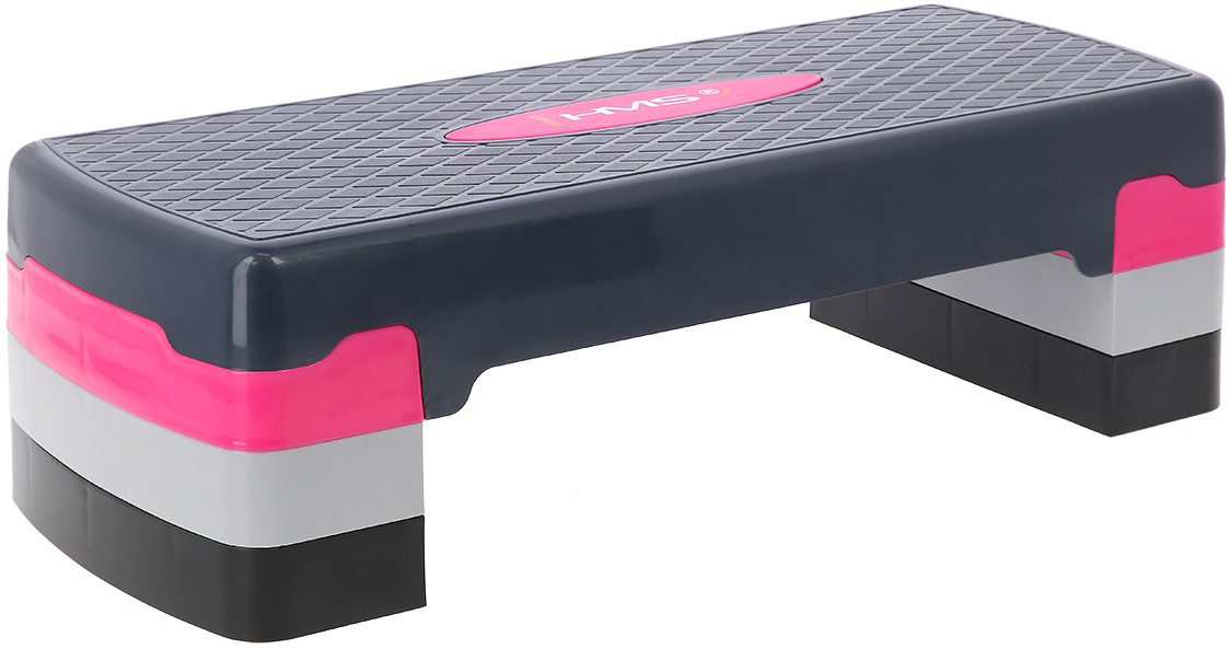 HMS AS002 Aerobic Fitness Stepbank (Roze, 3-traps, Verstelbaar)