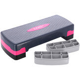 HMS AS002 Aerobic Fitness Stepbank (Roze, 3-traps, Verstelbaar)