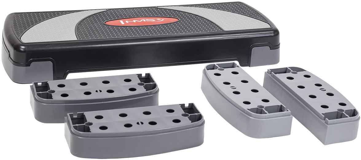 HMS AS004 Aerobic Fitness Stepbank (Zwart, 3-traps, Verstelbaar)