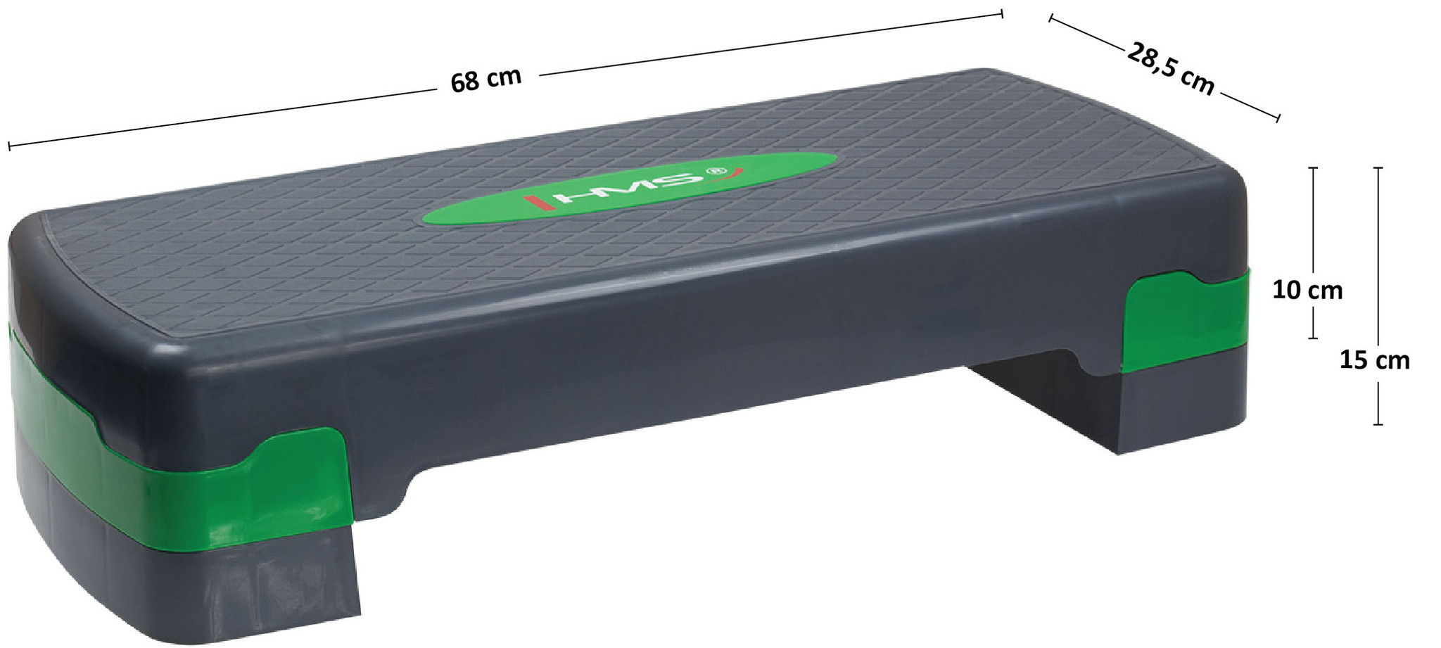 HMS AS003 Aerobic Fitness Stepbank (Groen, 2-traps, Verstelbaar)