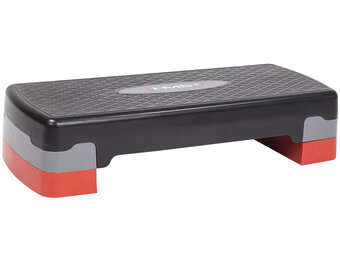 HMS AS003 Aerobic Fitness Stepbank (Rood, 2-traps, Verstelbaar)