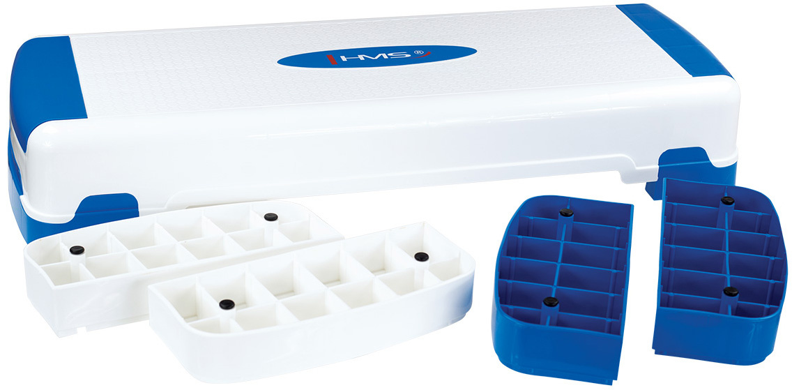 HMS AS005 Aerobic Fitness Stepbank (Wit, 3-traps, Verstelbaar)