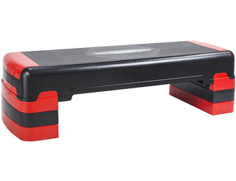 HMS AS005 Aerobic Fitness Stepbank (Rood, 3-traps, Verstelbaar)