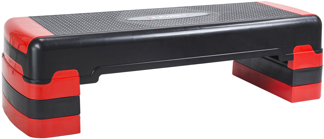 HMS AS005 Aerobic Fitness Stepbank (Rood, 3-traps, Verstelbaar)