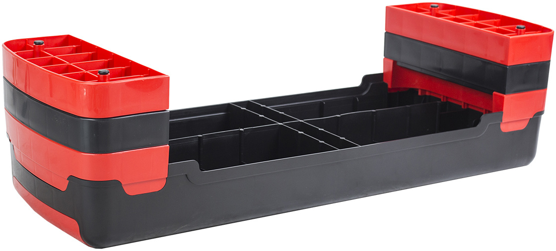 HMS AS005 Aerobic Fitness Stepbank (Rood, 3-traps, Verstelbaar)