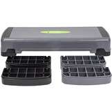 HMS AS005 Aerobic Fitness Stepbank (Zwart, 3-traps, Verstelbaar)