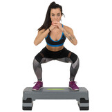 HMS AS005 Aerobic Fitness Stepbank (Zwart, 3-traps, Verstelbaar)