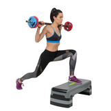 HMS AS005 Aerobic Fitness Stepbank (Zwart, 3-traps, Verstelbaar)