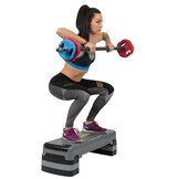 HMS AS005 Aerobic Fitness Stepbank (Zwart, 3-traps, Verstelbaar)