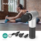 Nedis HCMSG100 Massage Gun (Klop en Compressiemassage, Oplaadbaar, 4 opzetstukken)
