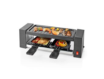 Nedis FCRA210FBK2 Gourmetstel voor 2 personen (Raclette, Grill, 400W)