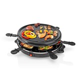 Nedis FCRA200FBK6 Gourmetstel voor 6 personen (Raclette, Grill, 800W)