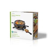 Nedis FCRA200FBK6 Gourmetstel voor 6 personen (Raclette, Grill, 800W)