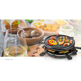 Nedis FCRA200FBK6 Gourmetstel voor 6 personen (Raclette, Grill, 800W)