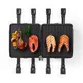 Nedis FCRA300FBK8 Gourmetstel voor 8 personen (Raclette, Steen, Grill, 1400W)