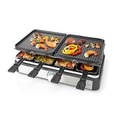 Nedis FCRA300FBK8 Gourmetstel voor 8 personen (Raclette, Steen, Grill, 1400W)