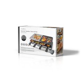 Nedis FCRA300FBK8 Gourmetstel voor 8 personen (Raclette, Steen, Grill, 1400W)