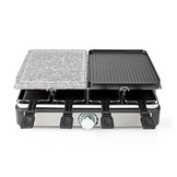 Nedis FCRA300FBK8 Gourmetstel voor 8 personen (Raclette, Steen, Grill, 1400W)
