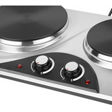 Teesa TSA0203 Elektrische Kookplaat (2 pits, 2500W, RVS)